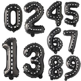 Party Decoration Big 32 Inch Black Balloon Numbers Large Helium Digital Foil Mylar Boy Or Girl Birthday Anniversary