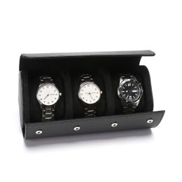 Watch Boxes Cases 1 2 3 Slot Watch Roll Storage Box Leather Travel Watch box for Man Organizer Display Holder Watch bag Watch Pouch Black