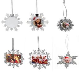 Sublimation Blank Snowflake Pendants Christmas Ornaments Thermal Transfer Printing Blanks Ornament White Customised DIY Tree Decor2190189