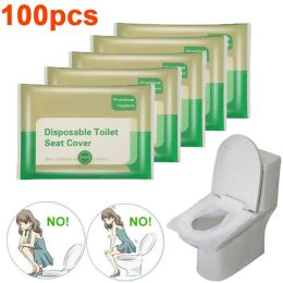 Set Portable Disposable Toilet Seat Cover Mat Travel Camping Hotel Home Bathroom Waterproof Safety Toilet Seat Mat Cover Accessories