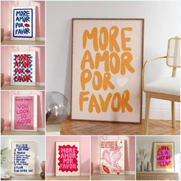 Maximalist More Amor Por Be Kind Rulers Love Quote You Looks So Good Wall Art Canvas Painting Poster For Living Room Home Decor 240424