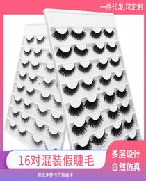 3D Faux Mink Strip Eyelashes Custom Lash Packaging Lashbook 16 Pairs Dramatic Fluffy Lashes Top Quality Faux Mink Lashes3060417