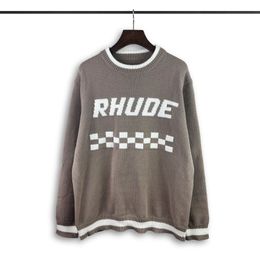 Men's sweater sweatshirt letter jacquard loose long sleeve sweater jumper Casual crew neck loose print Autumn two styles back letter 2218