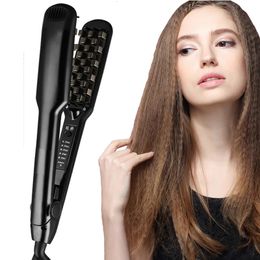 3D Grid Hair Crimper Iron Volumizer Ceramic Professional Hair Fluffy Corrugated Curler Flat Iron Corn Hair Splint 240429