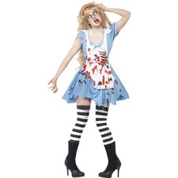 Halloween Party Dress Up Blood Stained Zombie Alice Tea Party Costume