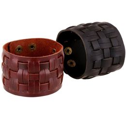 Genuine Cowhide Leather Bracelet Retro Weave Punk Bracelet Multi Layer Men Casual Bracelet Cowhide Bangle a8985091402