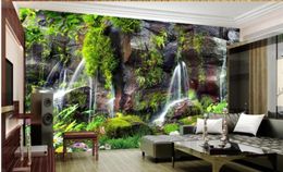 custom po wallpaper beautiful scenery wallpapers Garden landscape waterfall landscape background wall8318775