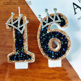 Candles 1pc Birthday Number 0-9 Candles Crown Number Candles for Birthday Cakes Large Candle for Wedding Baby Showers Party Decoration d240429
