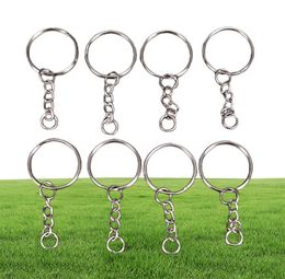 FashionColor 25mm Keyring Keychain Split Ring With Short Chain Key Rings Women Men Diy Key Chains Accessories 200pcs2132240