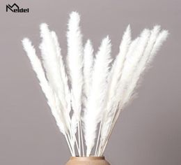 Decorative Flowers Wreaths 15 Pcs Bulrush Dried Colored Natural Flower Bouquet Wedding Home Decoration Glass Window Floral3934237