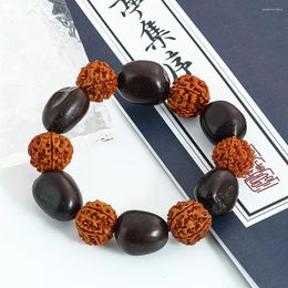 Strand 1PC Natural Wooden Beads Walnut Bodhi Bracelet Handmade Strings Leisure Toys Ladies Prayer Jewellery Yoga