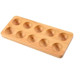 Storage Bottles Egg Tray Wooden Holder For Eggs Usable In Kitchen Refrigerator Or Countertop Display Holds 10