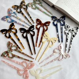 Hair Clips U Shaped Acetate Pin Stick Colourful Butterfly Chopstick Sticks For Women Styling Headwear Accessories