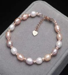 Hand string bracelet Fresh water pearl bracelet Metre shaped Pearl Bracelet female adjustable gift for mother goddess2622748
