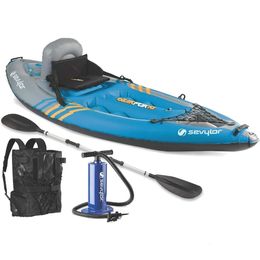 QuickPak K1 1Person Inflatable Kayak Folds into Backpack with 5Minute Setup 21Gauge PVC Construction 240425