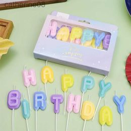 Candles 13 Pack Colorful Letter Birthday Candles Childrens Adult Party Letter Candy Color Cake Decoration d240429