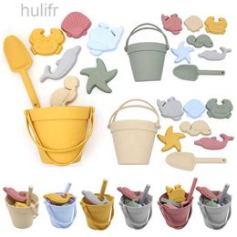 Sand Play Water Fun Beach Toys for Kids Soft Silicone Sand Toys Set Children Play Sand Bucket Shovel Tools Summer Outdoor Beach Games Sandbox Toys d240429