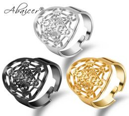 Stainless Steel Rings Archangel Metatron Gold Ring Symbol Amulet Women Men 039s Charm Jewelry3521880