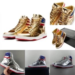 2024 New Men Designer Shoes Trumpes Never Give Up High-top Casual Shoes Stylish Presidential Sneakers for Formal Wear and Outdoor Comfort Size 39-45 c1