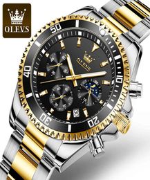 OLEVS Brand for Luxury Designer 039s Quartz Moon Phase Calendar Business Gold Watch Men reloj hombre4444060