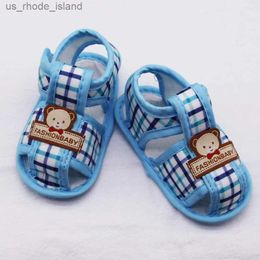 Sandals Summer Boys and Girls Bear Pattern Hollow Sandals Cotton Baby and Preschool Soft Sole Shoes 0-18ML240429