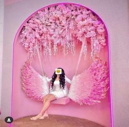 Grand Party Supplies Customized Creative Swings Decorations Large Pink feather Angel Wings Cute Pography Shooting Props2914706