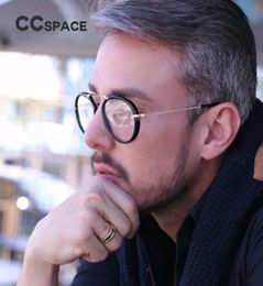 CCspace Men Aviator Eyeglasses Frame Vintage Eyeglasses Metal Temple Fashion Eyewear Optical SU1122085549