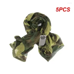 Bandanas 5PCS Tactical Scarf Camouflage Mesh Net Scarves Military Camo Scarfs Outdoor Sport Sniper Face Veil Wargame Camping Hunting