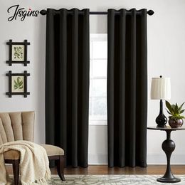 Hall Black curtain for Living Room Bedroom Tende Blackout Window Treatment Opaque Blinds Cortinas Rideaux Occultant 240422