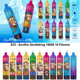 Wholesale E Cigarette 18000 Puffs 18k Shisha Hookah Vapes Vapen Crystal Vape Electronic Cigarette 15000 Puff 15K Puffs Vapers Bar with Display Screen Germany