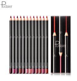 Brand 12pcs Matte Lip Liner Set Long Lasting MaSmooth Pencil For Contour Lipline Multifunctional Makeup Cosmetics Pen Pencils7889188