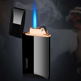 Thin Sublimation Cigarette Lighter Custom Adjustable Blue Flame Torch Lighter