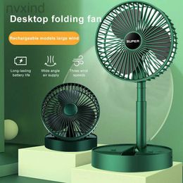 Electric Fans Desktop Foldable Retractable Small Fan Mini Portable Charging USB Home Low Noise High Duration Standby Mini Electric Fan d240429