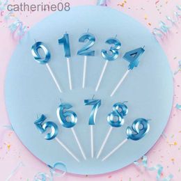 Candles 1pc Birthday Cake Topper Candles Blue Pink Birthday Digital Candle Memorial Day Party Cake Decor For Girl Boys Cake Accessories d240429