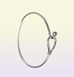whole 12pcs lot stainless steel Silver Adjustable Bangle Bracelet Fashion Simple design thin wire cuff bangle Jewellery findings3641223