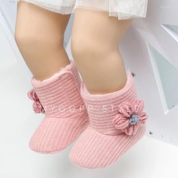 Boots Warm Baby Shose Toddler Girls Boys Flower Infant Thickening Snow Booties Plush Winter Shoes Walkers