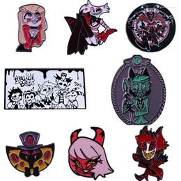 Brooches Excellent Quality Infamous Alastor Villain Snake Demon Sir Pentiouss Enamel Lapel Pins Charlie Brooch Els Demons Adorn Badges