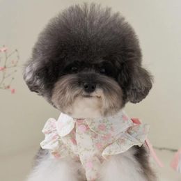 Dog Apparel Cute Puppy Spring Summer Flower Dress Dogs Clothes Softer Cotton Pink Purple Clothing Skirt Pet Shirts Products