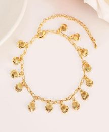 New Korean Fashion Fine Yellow 14K Real Solid gold GF Unlimited Charm Multielement Bracelet lengthen Size length Anklet Summer St1472809