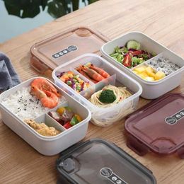 Bento Boxes Microwavable Plastic Crisper Lunch Box Sealed Multi-compartment Bento Box Portable Student Lunch Box Food Storage Containers