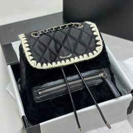 10A Fashion Women Pochette Lattice Splicing Lambhair Backpack Handbag Diamond Flap Quilted Retro Shoulder Bag Luxury Designer Classic W Tvnn