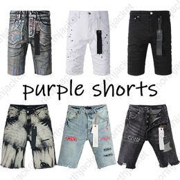 Designer Mens Shorts Purple Jeans Brand Purple Brand Summer Hole Street Lavata vecchia jeans jeans Long size 29-40