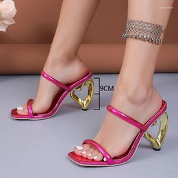 Dress Shoes 2024 Summer Fashion Slippers European And American Style Large Size Women's Design With Irregular Heels