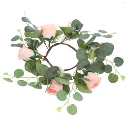 Decorative Flowers Candlestick Garland Wedding Decorations For Ceremony Artificial Flower Wreath Rose Rings Front Door Pe