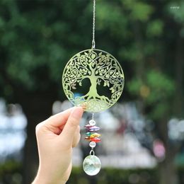 Garden Decorations Chakra Crystal Suncatcher Wind Chimes Rainbow Prism Window Light Catcher Hanging Prisms Pendant Home Decoration