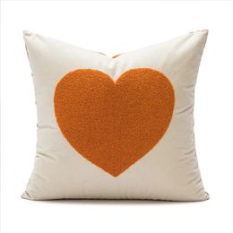 Model room home pillow orange Nordic modern ins flannel Mao Jinxiu sofa bedside cushion pillowcase 240420