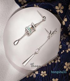 Thaya Genuine 925 Sterling Silver Tassels Green Lantern Earrings Eardrop Exquisite Earrings Dangle For Women Luxury Fine Jewelry227525055