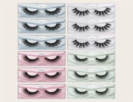 3d mink false eyelash natural long makeup lash extension in bulk with colorful Background DHL 9859508