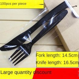 Dinnerware Sets Disposable Steak Knife And Fork Set Western Dinner Pizza Takeaway Thickened Plastic Cake Tissue 100Pcs