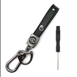 New Pendant Genuine Leather Car Keychain Key Ring Wrist strap short Lanyard Accessories Keyring Business Gift Birthday Present Factory wholesale #0011